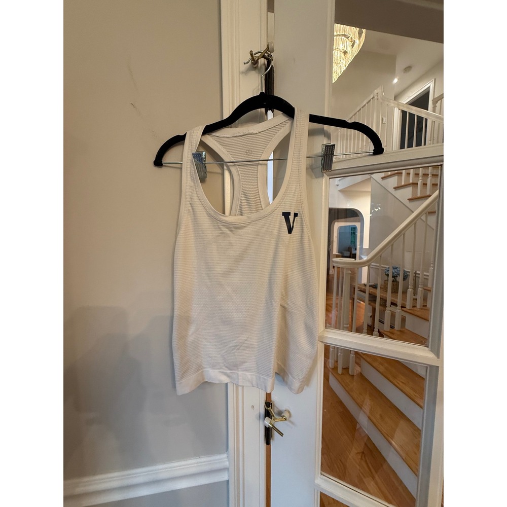 Lululemon Swiftly Tech Racerback Tank Top 2.0 White V Graphic Womens Size 4